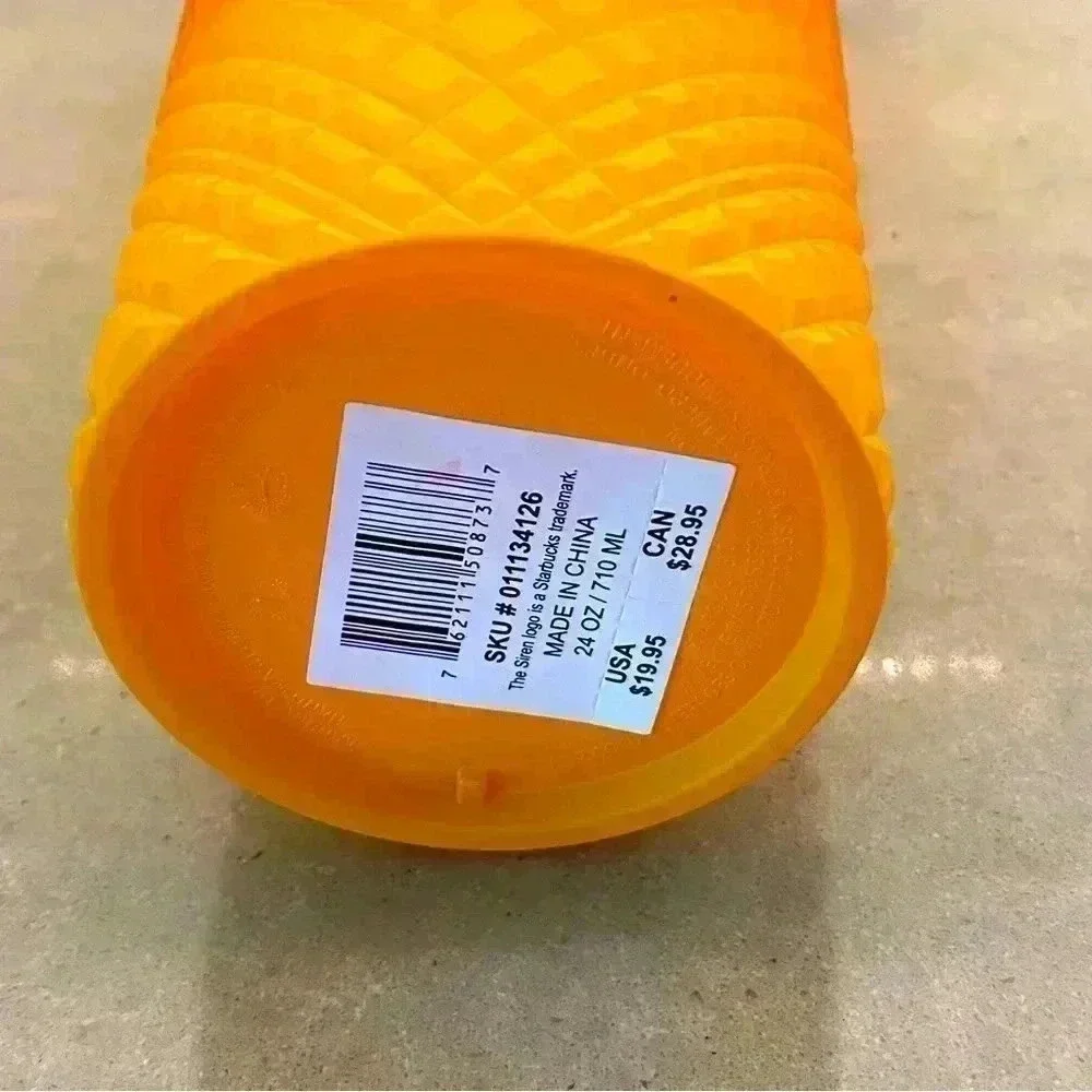 Starbucks NWT 2022 Mango Ombré‎ Jeweled Venti Cold Cup